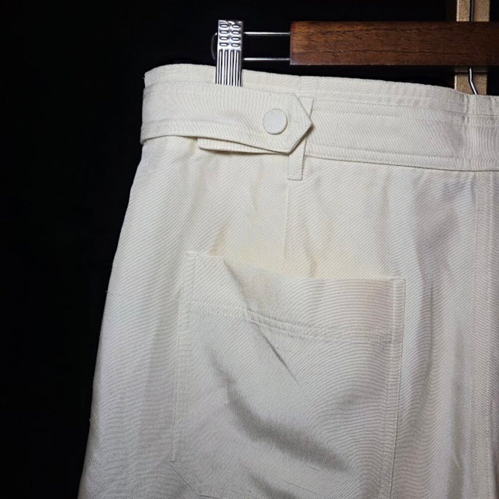 NWT Helmut Lang Duppioni Cargo Silk Bermuda Short in Ivory 6 - Picture 11 of 16